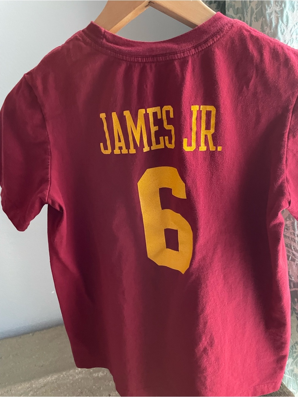 Nike “Shirsey” Bronny James USC Maroon Nike Tee w/ Gold Player Info size L - Picture 4 of 5